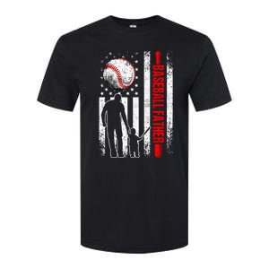 Usa American Flag Baseball Daddy Dad Papa Fathers Day Gift Softstyle CVC T-Shirt