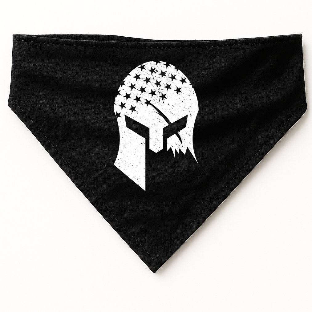 USA American Flag Warrior Skull Helmet USA-Made Doggie Bandana