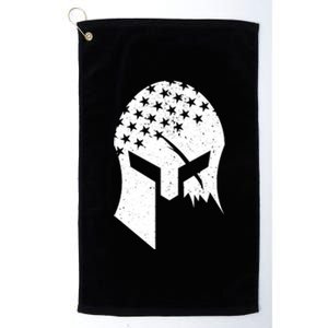 USA American Flag Warrior Skull Helmet Platinum Collection Golf Towel