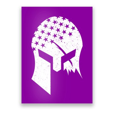 USA American Flag Warrior Skull Helmet Poster