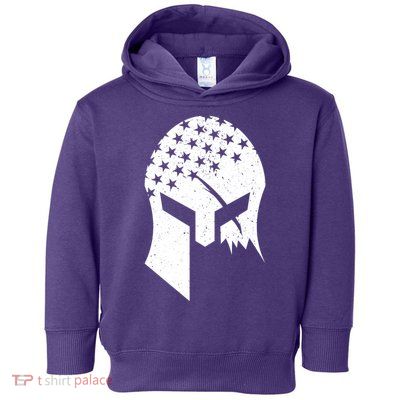 USA American Flag Warrior Skull Helmet Toddler Hoodie