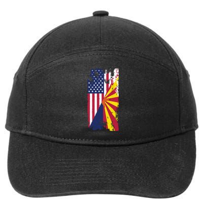 Usa Arizona Flags United States Of America Arizonans 7-Panel Snapback Hat