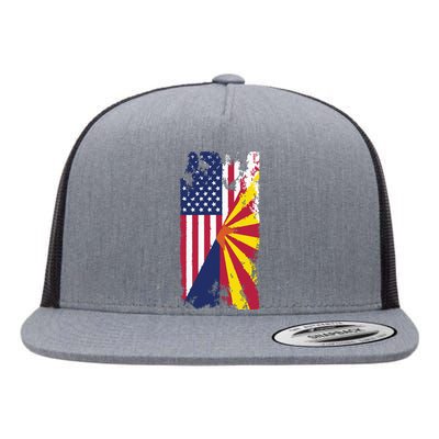 Usa Arizona Flags United States Of America Arizonans Flat Bill Trucker Hat