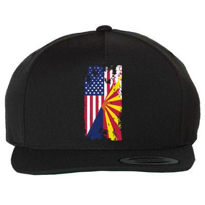 Usa Arizona Flags United States Of America Arizonans Wool Snapback Cap