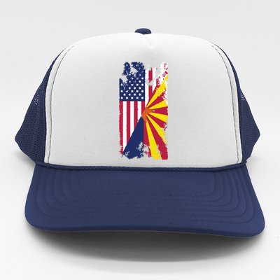 Usa Arizona Flags United States Of America Arizonans Trucker Hat