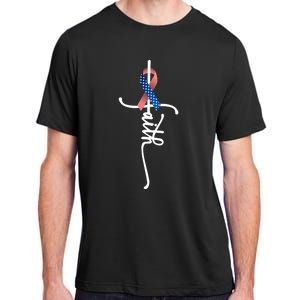 Usa American Flag Faith Cross United States Us Patriotic Usa Gift Adult ChromaSoft Performance T-Shirt