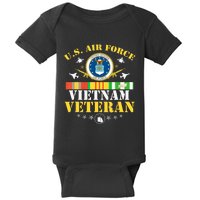 US Air Force Vietnam Veteran USA Flag Vietnam Vet Flag Baby Bodysuit