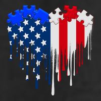 USA American Flag Puzzle Heart Cool Comfort Performance Bucket Hat