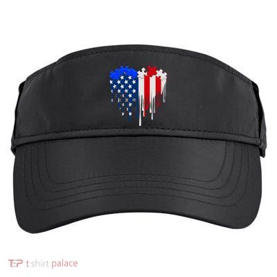 USA American Flag Puzzle Heart Adult Drive Performance Visor