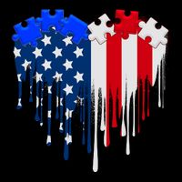 USA American Flag Puzzle Heart Flatbill Hat