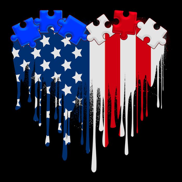 USA American Flag Puzzle Heart Flatbill Hat