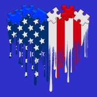 USA American Flag Puzzle Heart Womens Tank Top