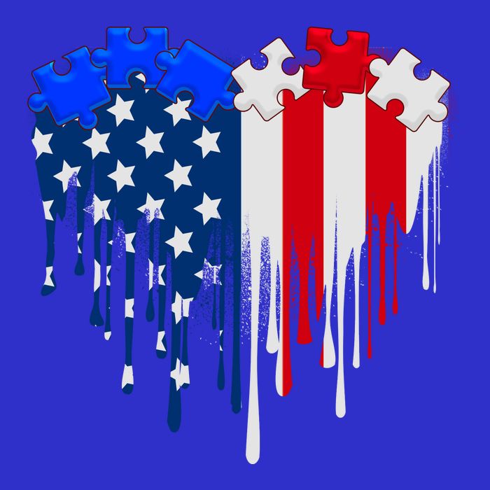 USA American Flag Puzzle Heart Womens Tank Top