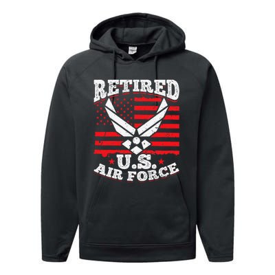 US Air Force Veteran retired U.S Air Force Performance Fleece Hoodie