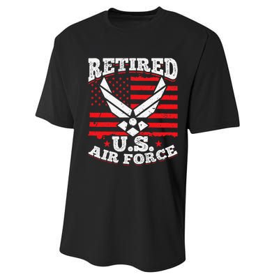 US Air Force Veteran retired U.S Air Force Performance Sprint T-Shirt