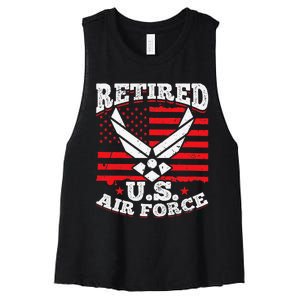 US Air Force Veteran retired U.S Air Force Women's Racerback Cropped Tank