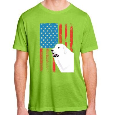 Usa American Flag Gift Patriotic Dog Great Pyrenees Gift Adult ChromaSoft Performance T-Shirt