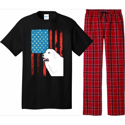 Usa American Flag Gift Patriotic Dog Great Pyrenees Gift Pajama Set