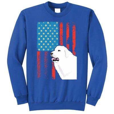 Usa American Flag Gift Patriotic Dog Great Pyrenees Gift Sweatshirt