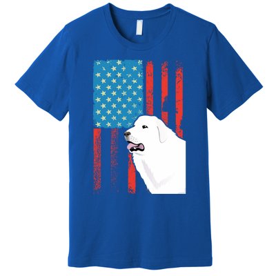 Usa American Flag Gift Patriotic Dog Great Pyrenees Gift Premium T-Shirt