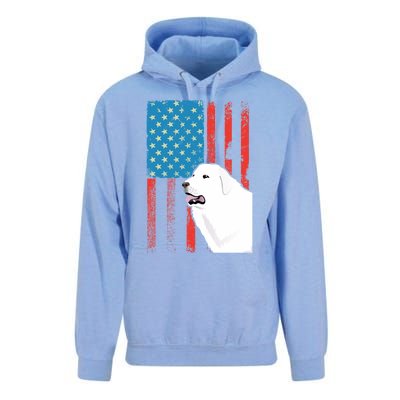 Usa American Flag Gift Patriotic Dog Great Pyrenees Gift Unisex Surf Hoodie