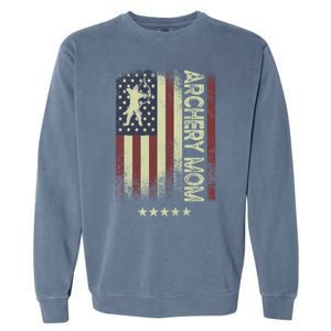 Usa American Flag Archery Mom Cute Gift Garment-Dyed Sweatshirt