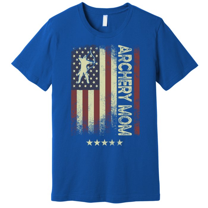 Usa American Flag Archery Mom Cute Gift Premium T-Shirt