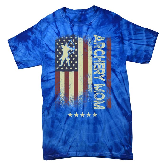 Usa American Flag Archery Mom Cute Gift Tie-Dye T-Shirt