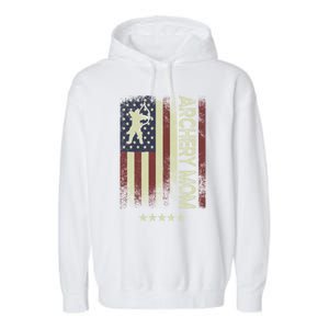 Usa American Flag Archery Mom Cute Gift Garment-Dyed Fleece Hoodie