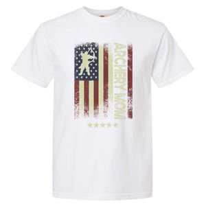 Usa American Flag Archery Mom Cute Gift Garment-Dyed Heavyweight T-Shirt