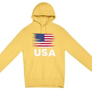 Usa American Flag Gift Sports Soccer Football Gift Premium Pullover Hoodie