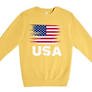 Usa American Flag Gift Sports Soccer Football Gift Premium Crewneck Sweatshirt