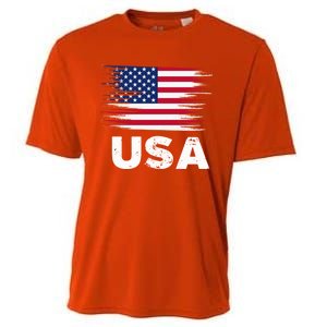 Usa American Flag Gift Sports Soccer Football Gift Cooling Performance Crew T-Shirt