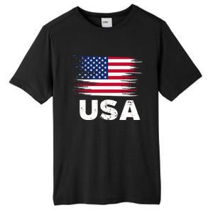 Usa American Flag Gift Sports Soccer Football Gift Tall Fusion ChromaSoft Performance T-Shirt