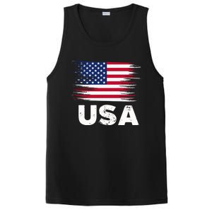 Usa American Flag Gift Sports Soccer Football Gift PosiCharge Competitor Tank