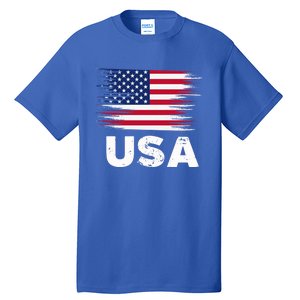 Usa American Flag Gift Sports Soccer Football Gift Tall T-Shirt