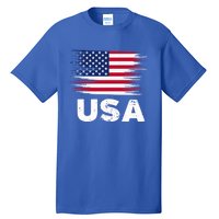 Usa American Flag Gift Sports Soccer Football Gift Tall T-Shirt