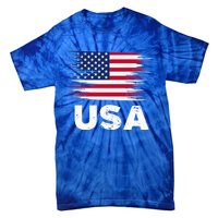 Usa American Flag Gift Sports Soccer Football Gift Tie-Dye T-Shirt