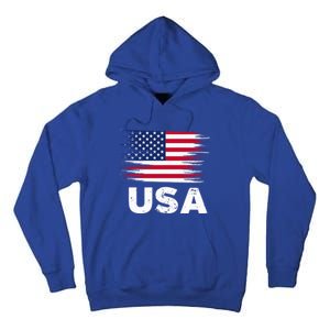 Usa American Flag Gift Sports Soccer Football Gift Tall Hoodie