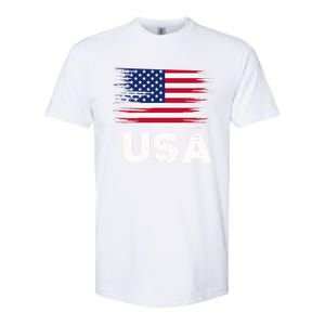 Usa American Flag Gift Sports Soccer Football Gift Softstyle CVC T-Shirt