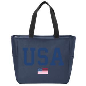 Usa American Flag Patriotic 4th Of July Zip Tote Bag