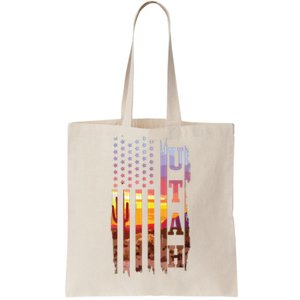 Utah American Flag Pride Landscape Cactus Patriotic Gift Tote Bag