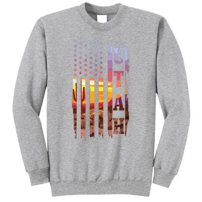 Utah American Flag Pride Landscape Cactus Patriotic Gift Tall Sweatshirt