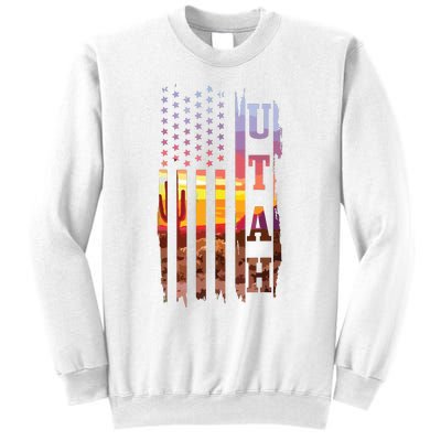 Utah American Flag Pride Landscape Cactus Patriotic Gift Sweatshirt