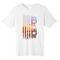 Utah American Flag Pride Landscape Cactus Patriotic Gift Tall Fusion ChromaSoft Performance T-Shirt