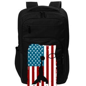 Us American Flag Basketball Patriotic Athlete Print For Boy Impact Tech Backpack