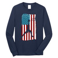 Us American Flag Basketball Patriotic Athlete Print For Boy Long Sleeve Shirt