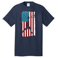 Us American Flag Basketball Patriotic Athlete Print For Boy Tall T-Shirt