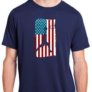 Us American Flag Basketball Patriotic Athlete Print For Boy Adult ChromaSoft Performance T-Shirt