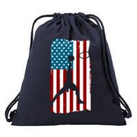 Us American Flag Basketball Patriotic Athlete Print For Boy Drawstring Bag